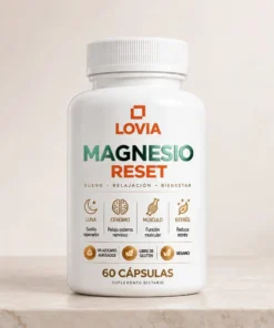 Magnesio Reset LOVIA, frasco de 60 cápsulas